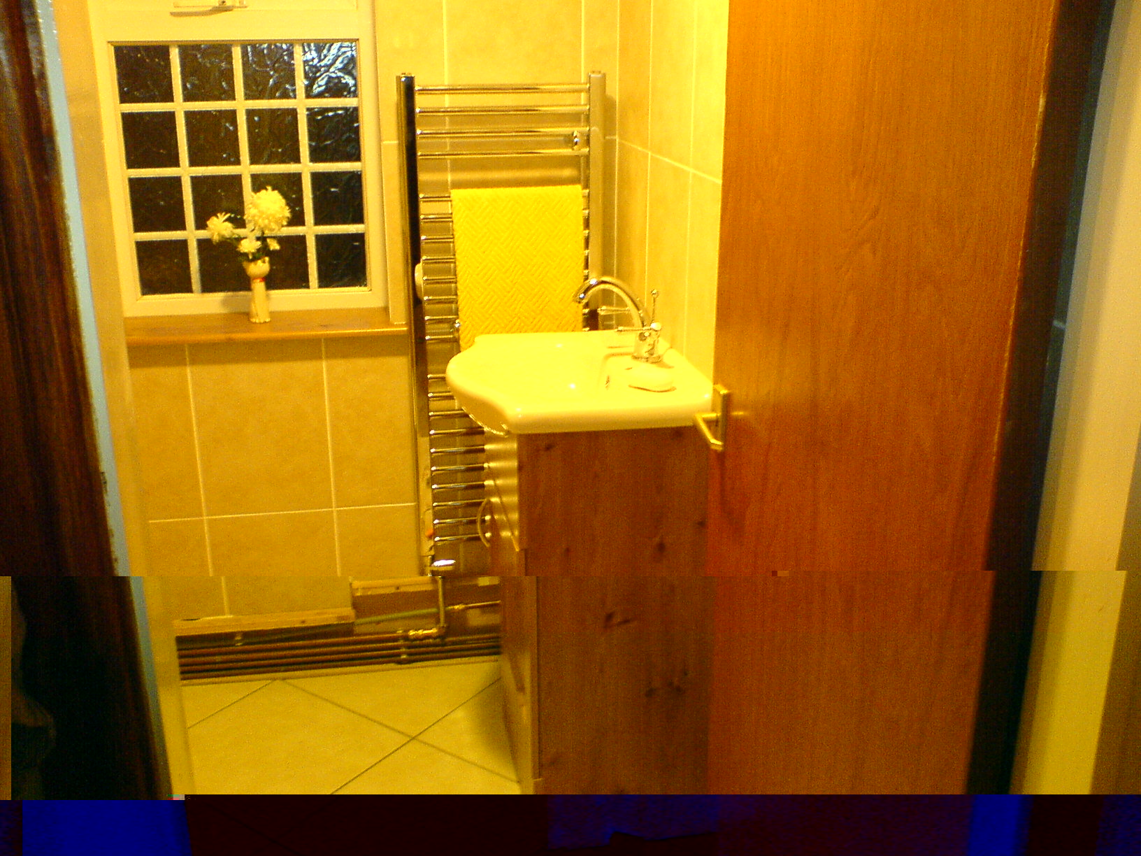 The sink-over-cupboard is installed.